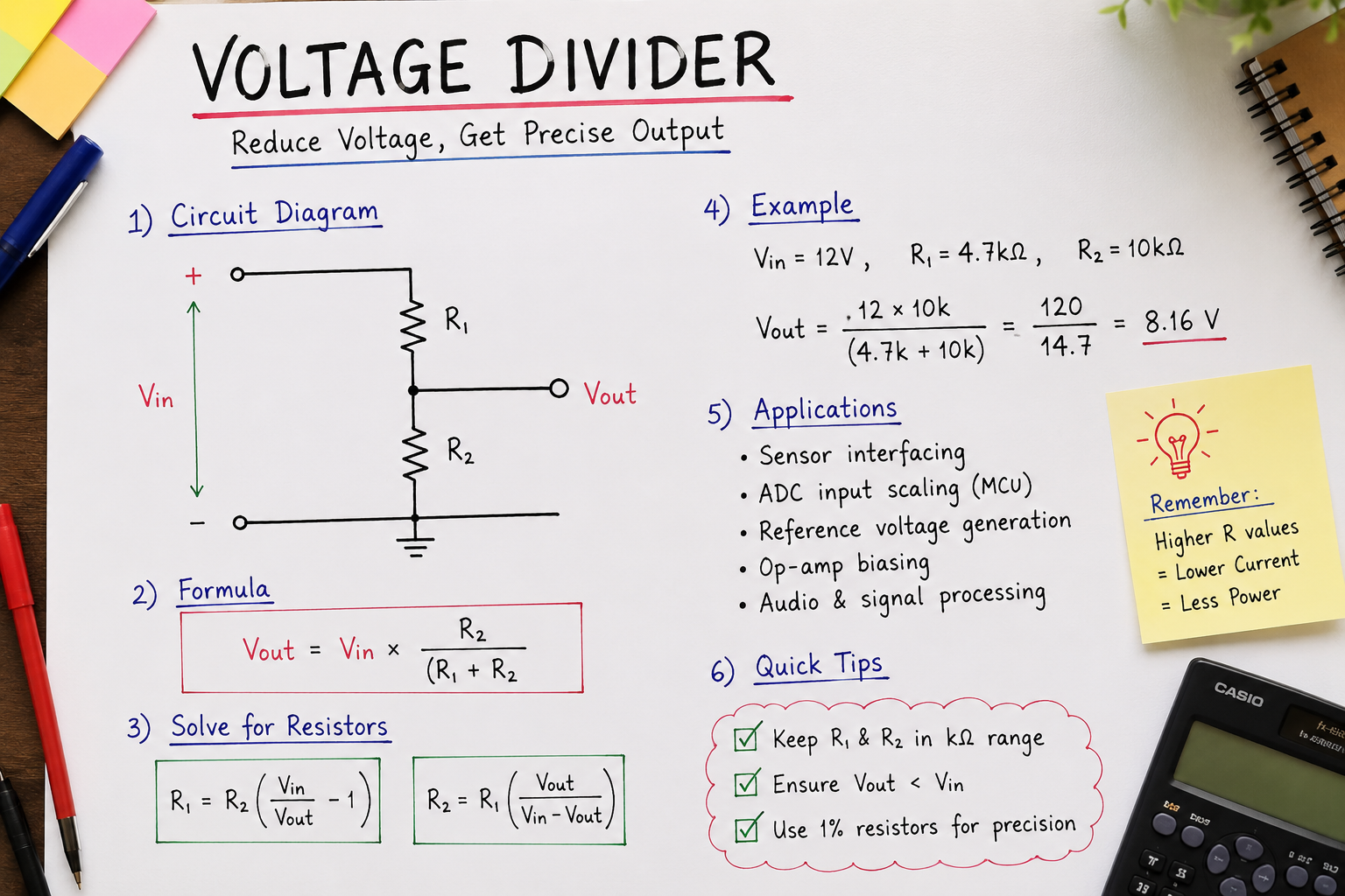 Voltage Divider Formula Explained with Circuit Diagrams & Examples
